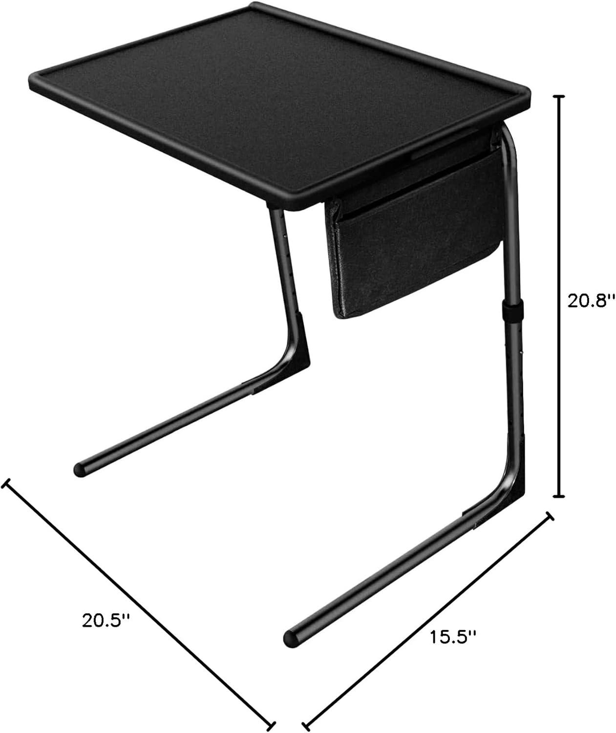 Adjustable Black Alloy Steel Folding Tray Table