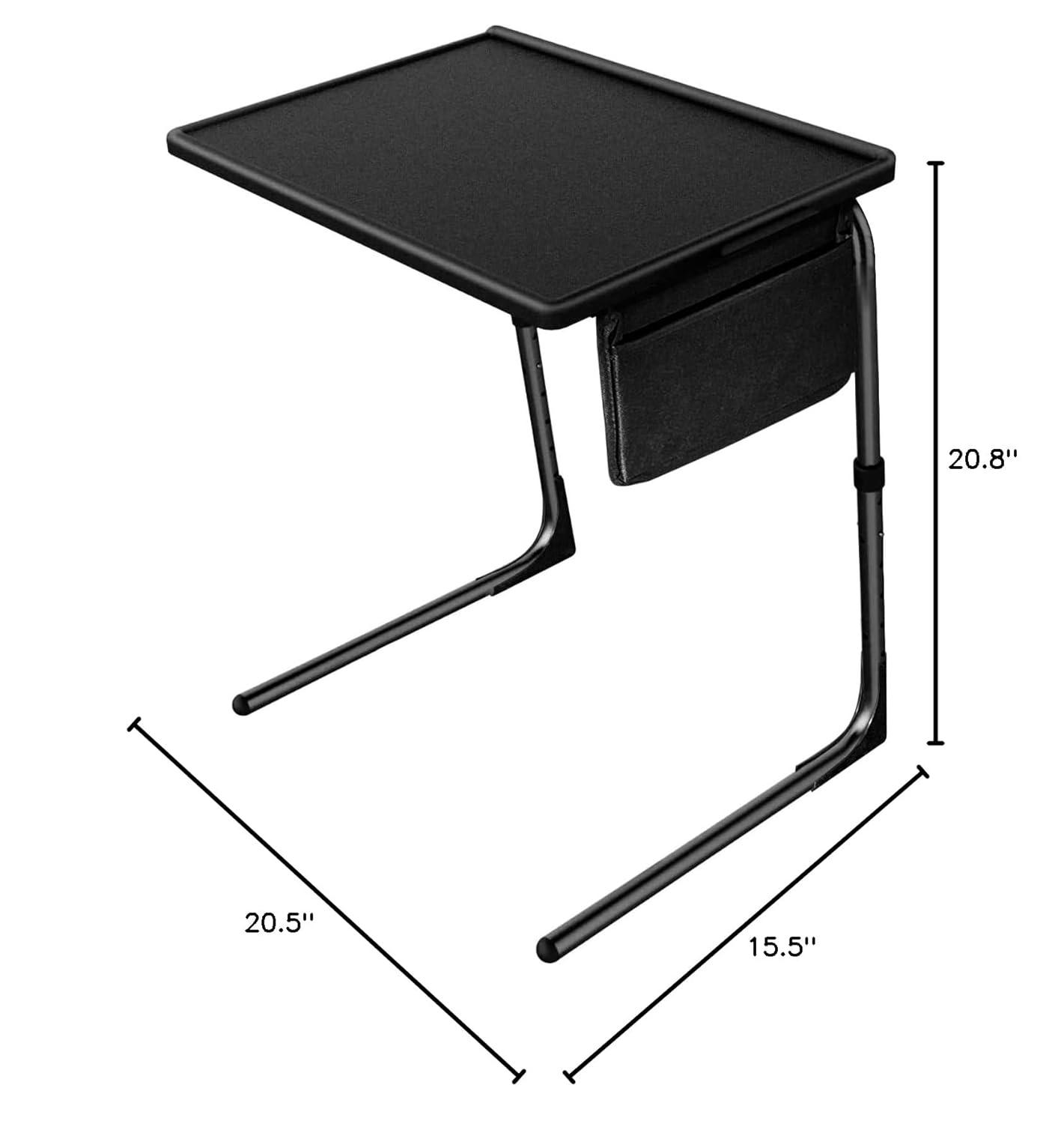 Totnz TV Tray Table, Folding TV Dinner Table Comfortable Folding Table with 3 Tilt Angle Adjustments for Eating Snack Food, Stowaway Laptop Stand,Black