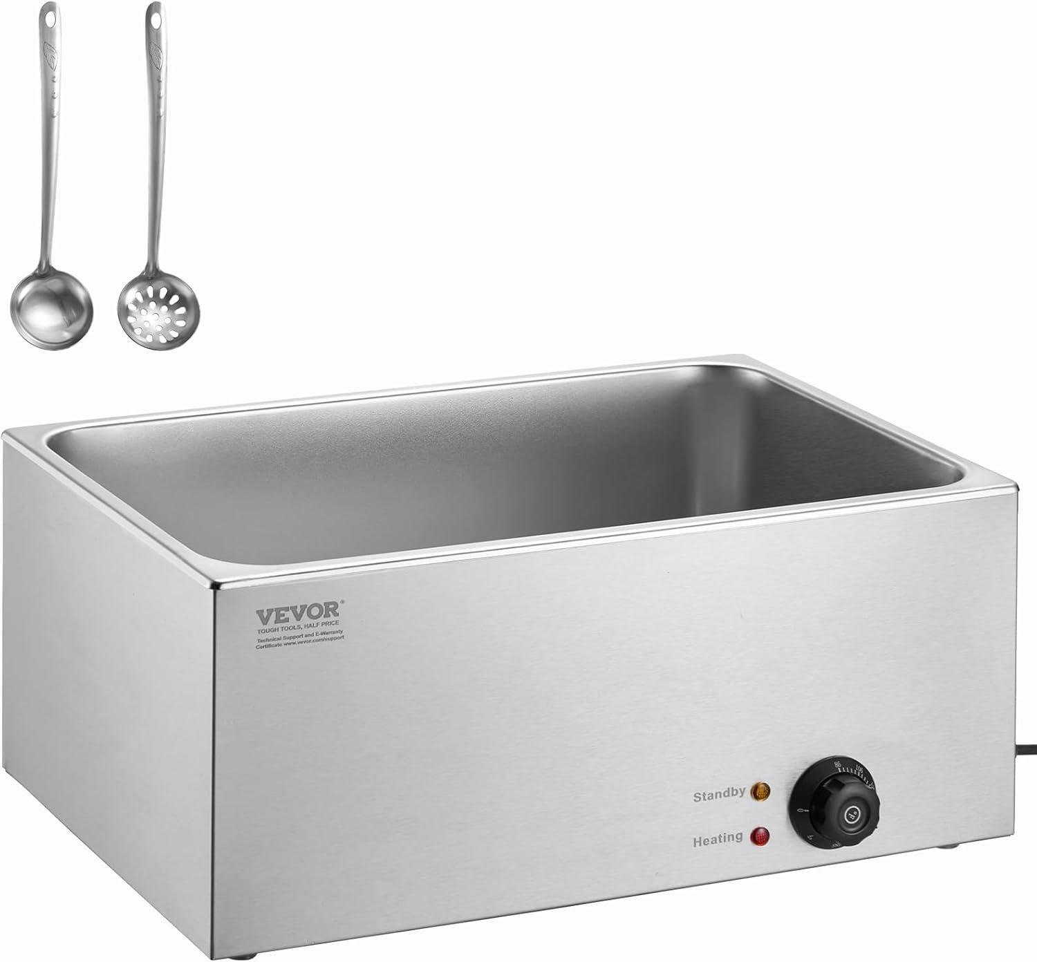 Latitude Run® Commercial Electric Food Warmer Countertop Buffet 19Qt 1200W Bain Marie