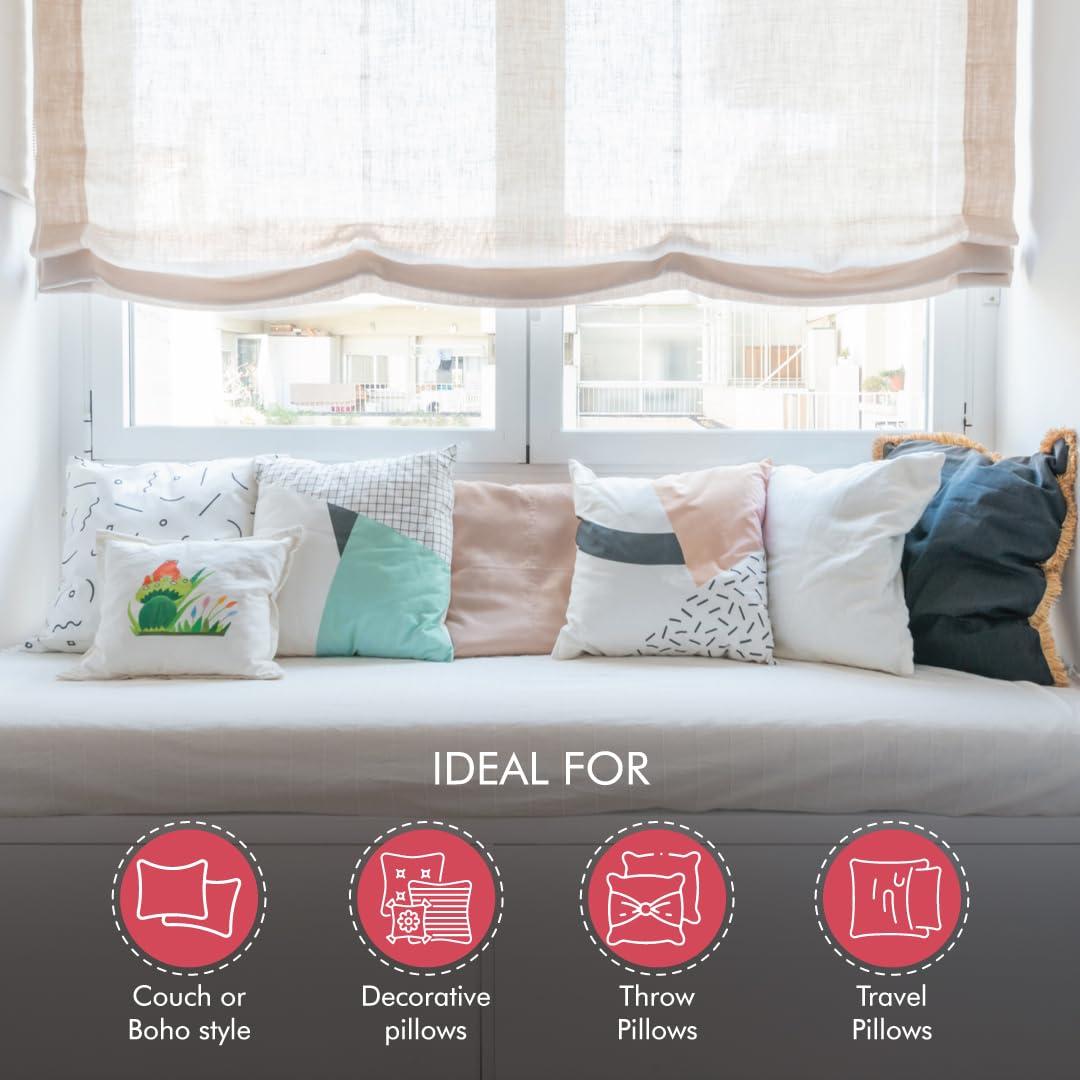 Fairfield Crafter’s Choice Basic Pillow Forms, Soft Pillow Inserts for Throw Pillows, Decorative Pillows, Travel Pillows, and Home Decor, Zippered Cover, Spot Clean, 18" X 18", Pack of 2