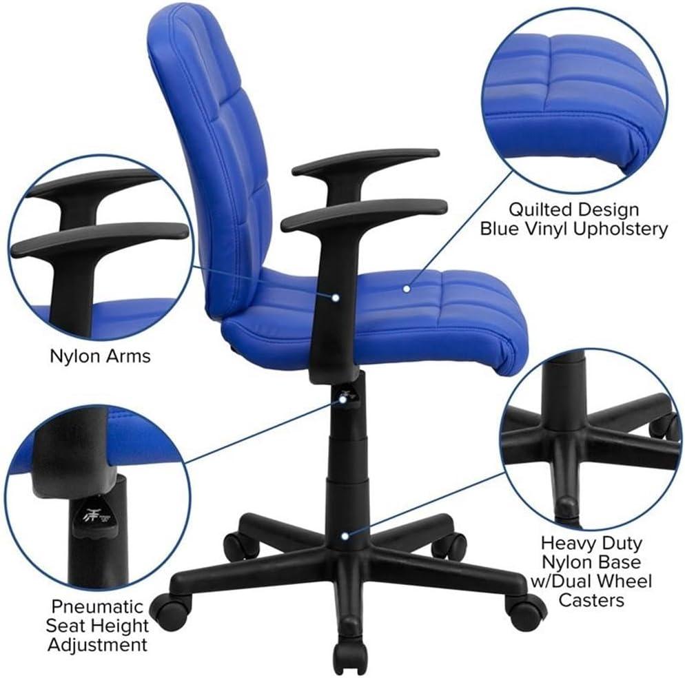 ColorLife Bonavant Mid-Back Quilted Vinyl Swivel Task Office Chair