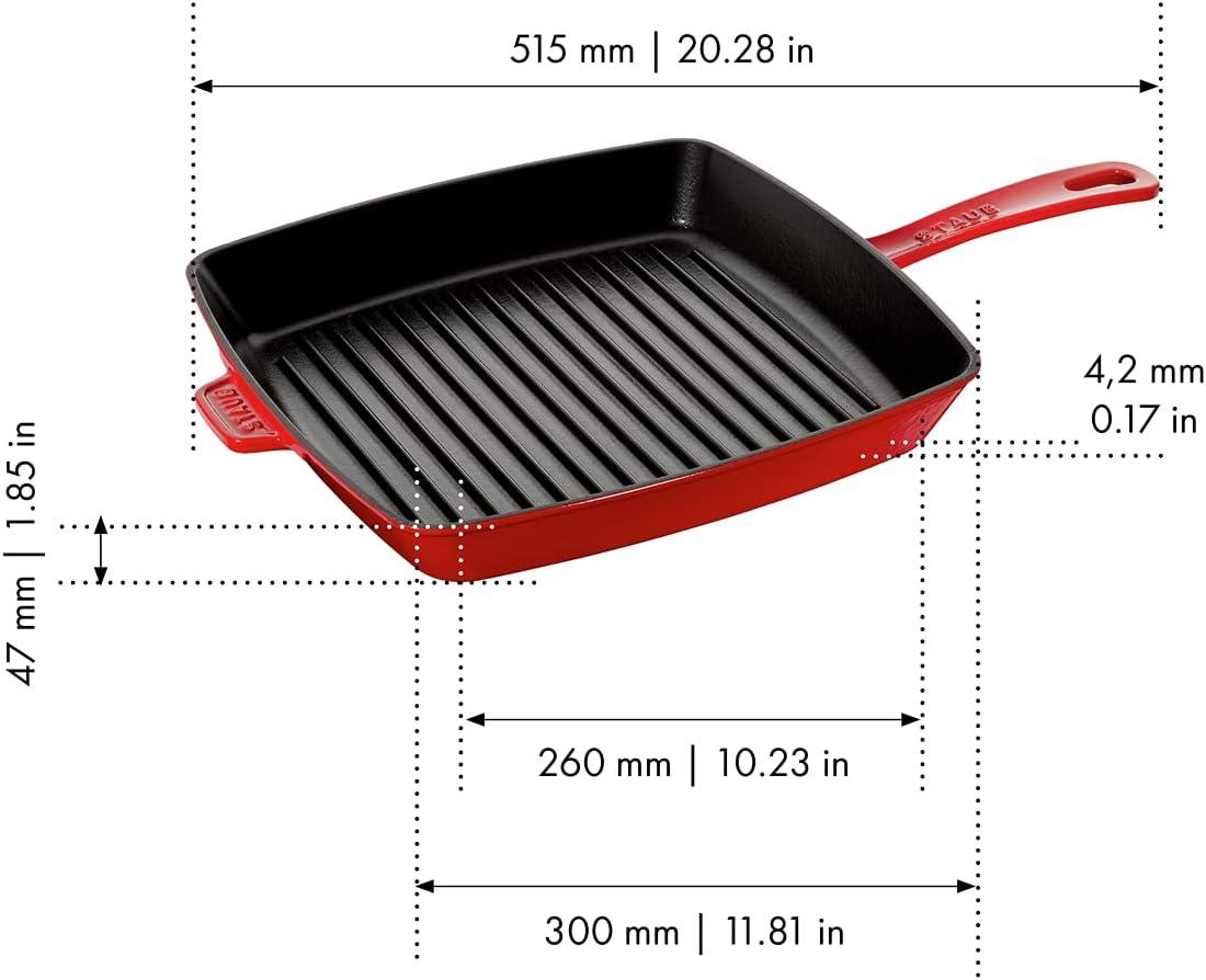Staub 12" Basil Enameled Cast Iron Square Grill Pan