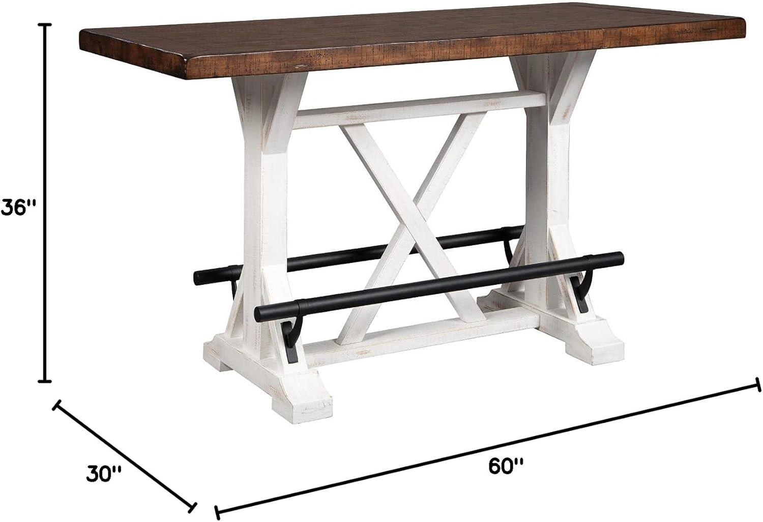 Signature Design By Ashley Casual Valebeck Counter Height Dining Table White/Brown