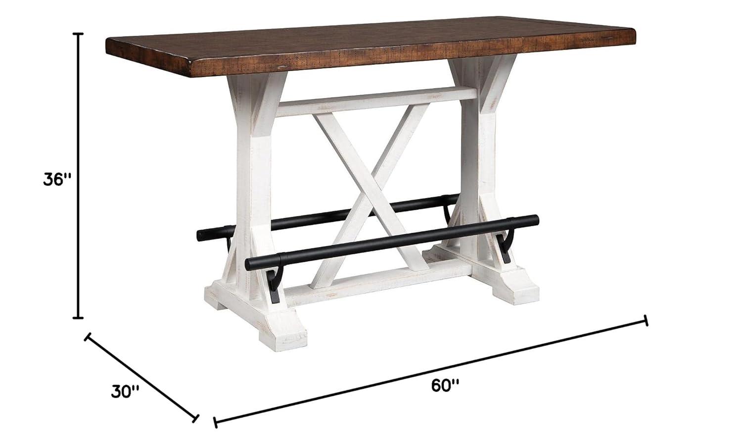Signature Design By Ashley Casual Valebeck Counter Height Dining Table White/Brown