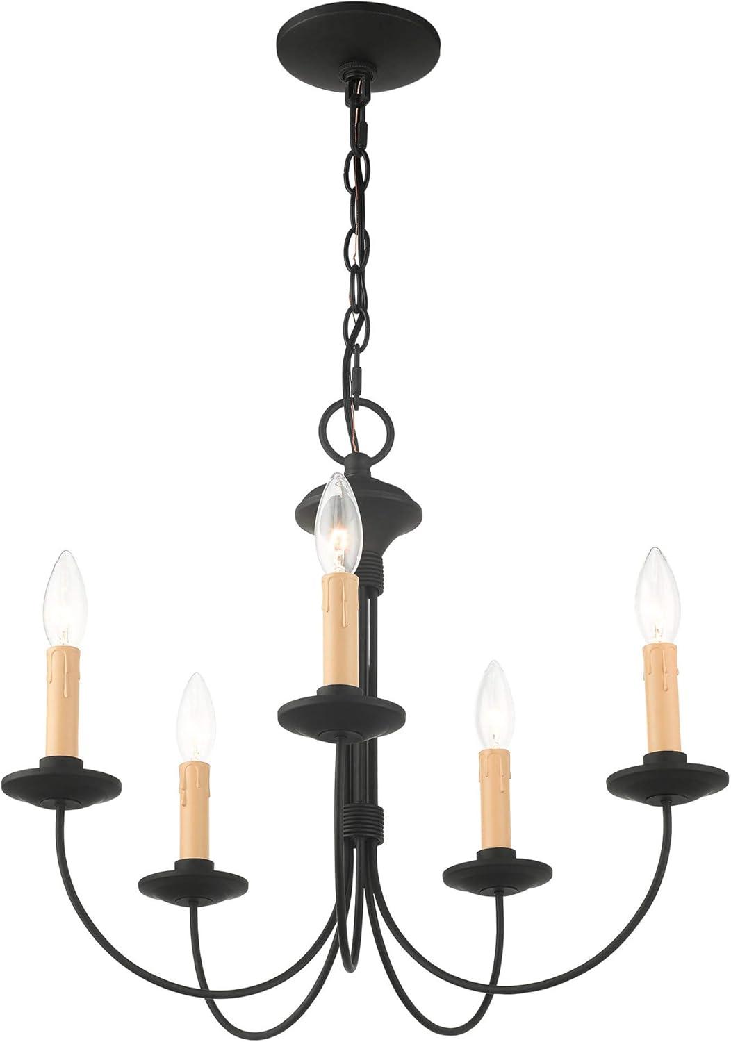 Elegant Heritage 5-Light Black Candelabra Chandelier