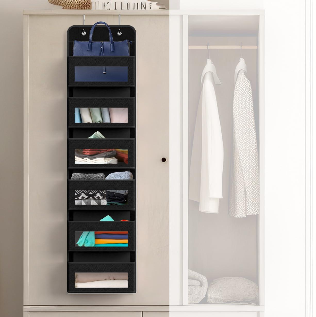 Simple Houseware Baby Over The Door Hanging Organizer Storage, 6 Clear Window Pocket, Beige