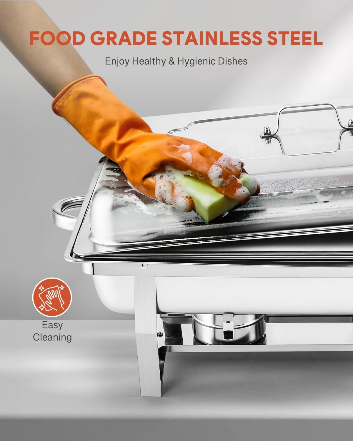 The Party Aisle™ Stainless Steel 5 Quarts Round Chafing Dish (Set of 2)