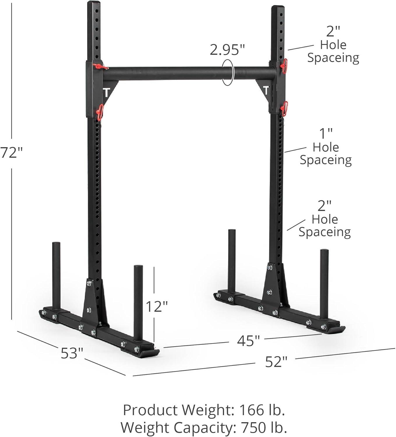 Titan Fitness T-3 Series Short 72" Strongman Yoke, 750 LB Capacity, Multi-Functional Stand for Yoke Carry, Squat Rack, Push/Pull Sled, Fat Bar Pull-Up Station, Workout Equipment for Home or Garage Gym
