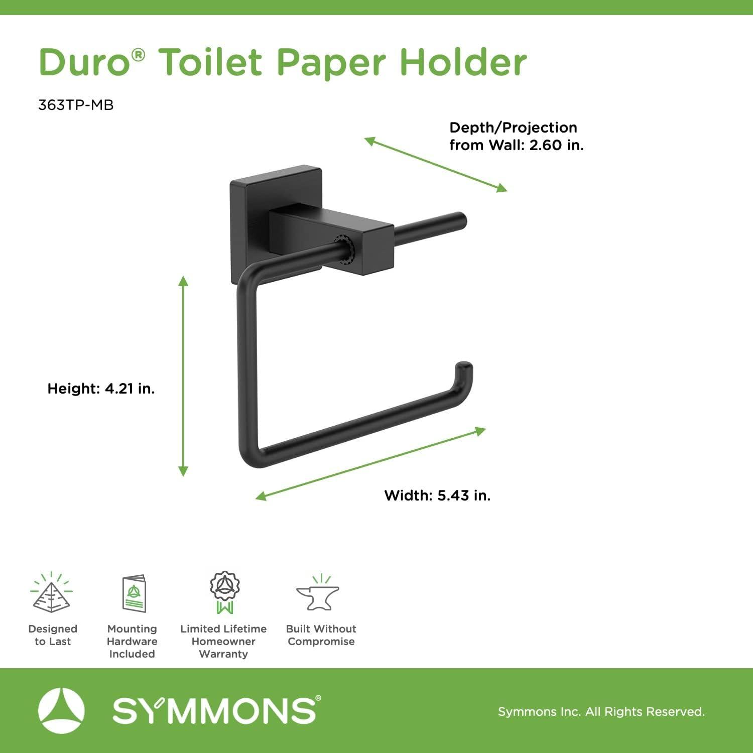 Duro Single Roll Toilet Paper Holder with Wall Mounting Hardware