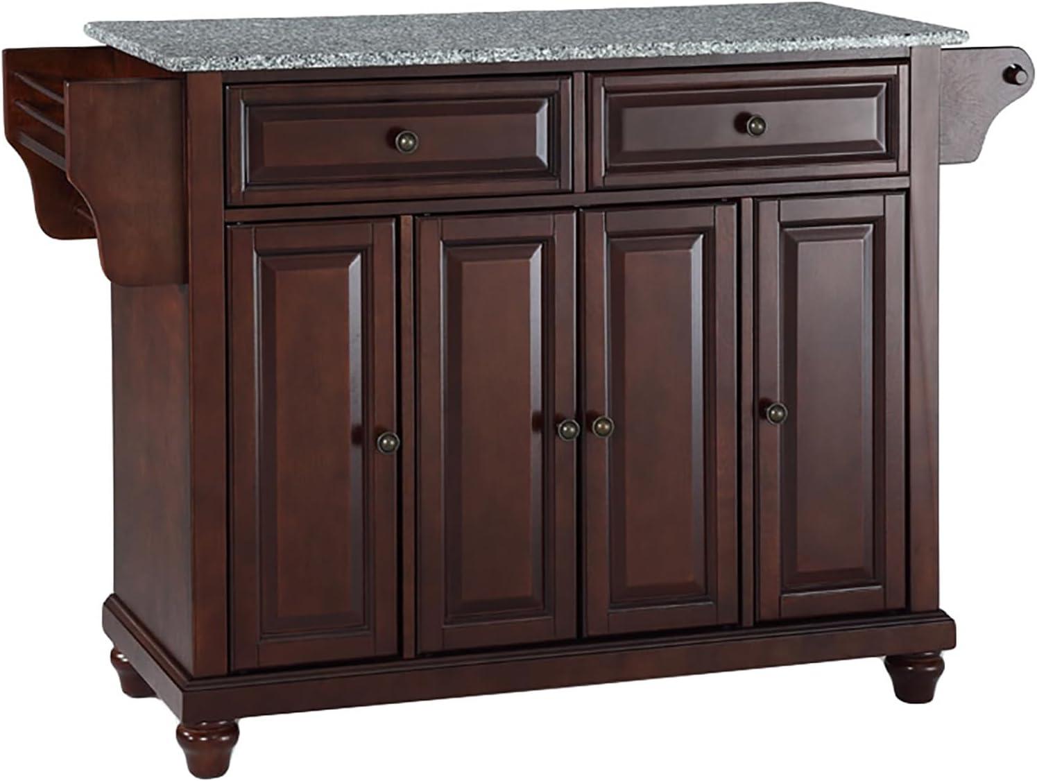Crosley Furniture Cambridge Wood Kitchen Island in Mahogany/Gray
