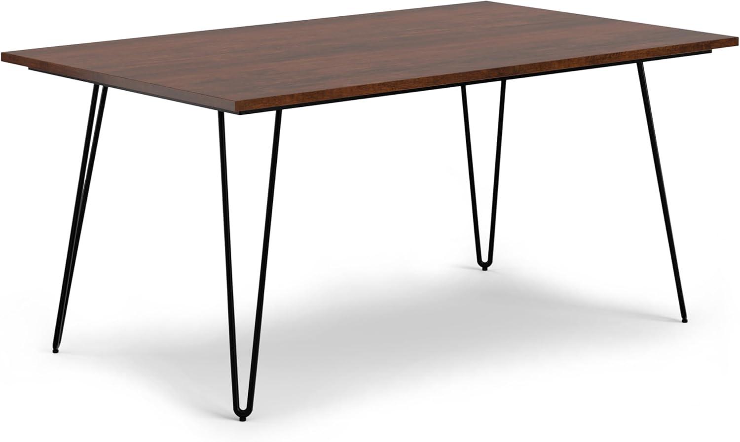 Hunter Solid Wood Top Metal Base Dining Table