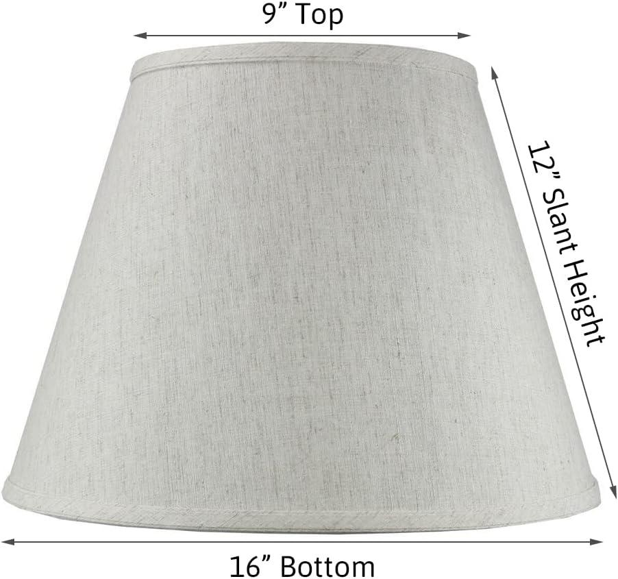 Textured Oatmeal Linen Empire Hardback Lamp Shade with Brass Fitter