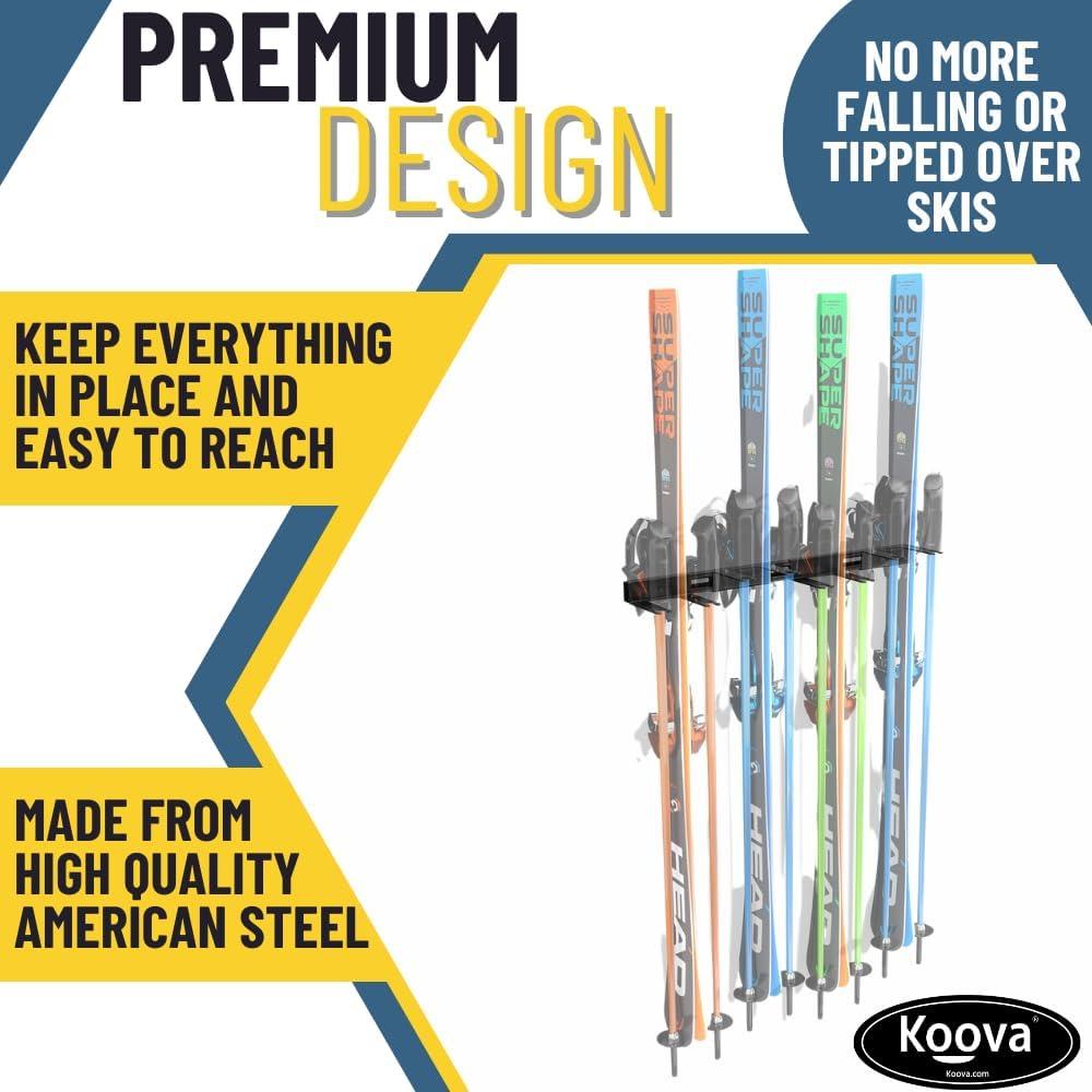 Cropper Steel Wall Mounted Adjustable Multi-Use Ski/Snowboard Rack