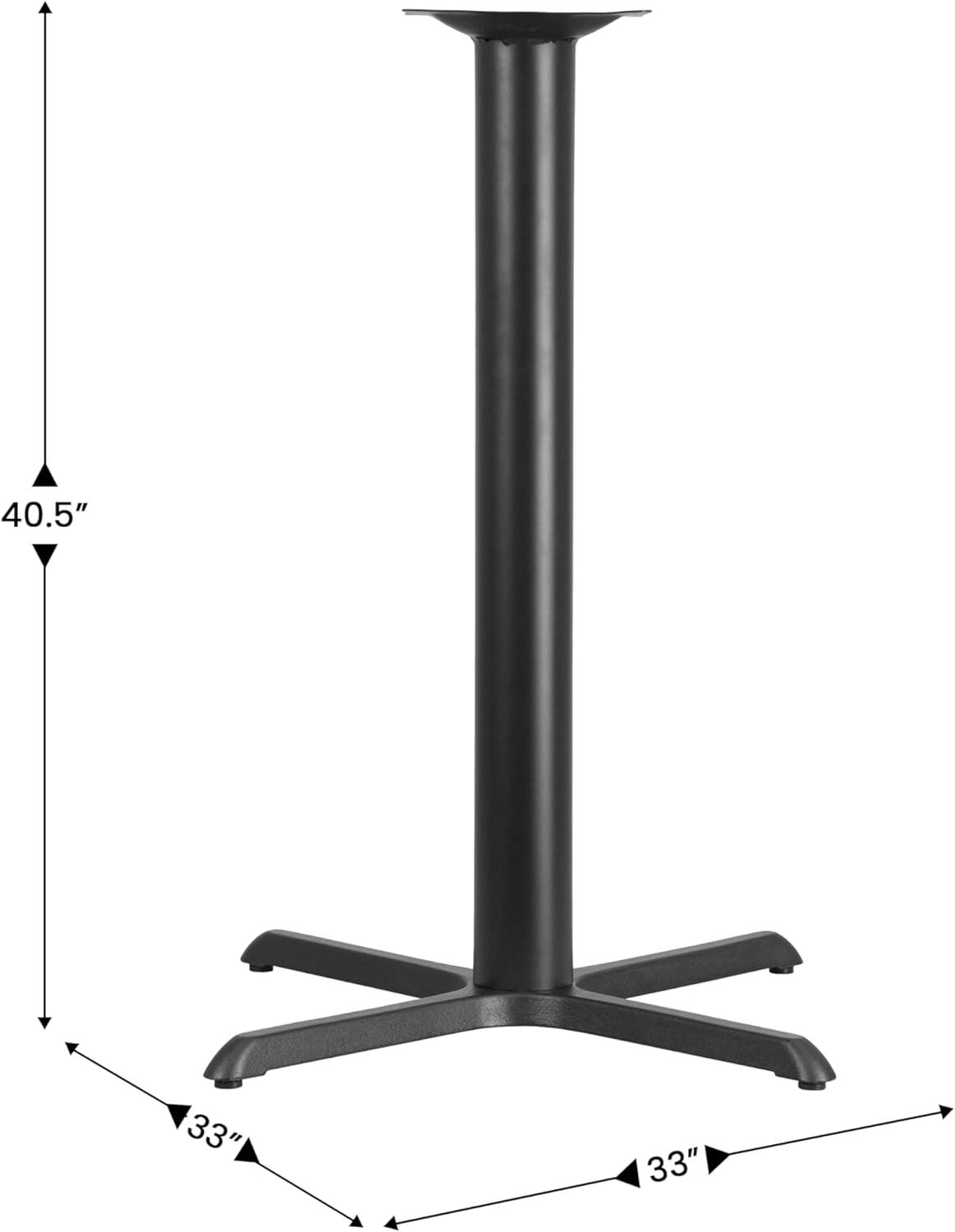 Flash Furniture Beverly 22" x 22" Restaurant Table X-Base with 3" Dia. Bar Height Column