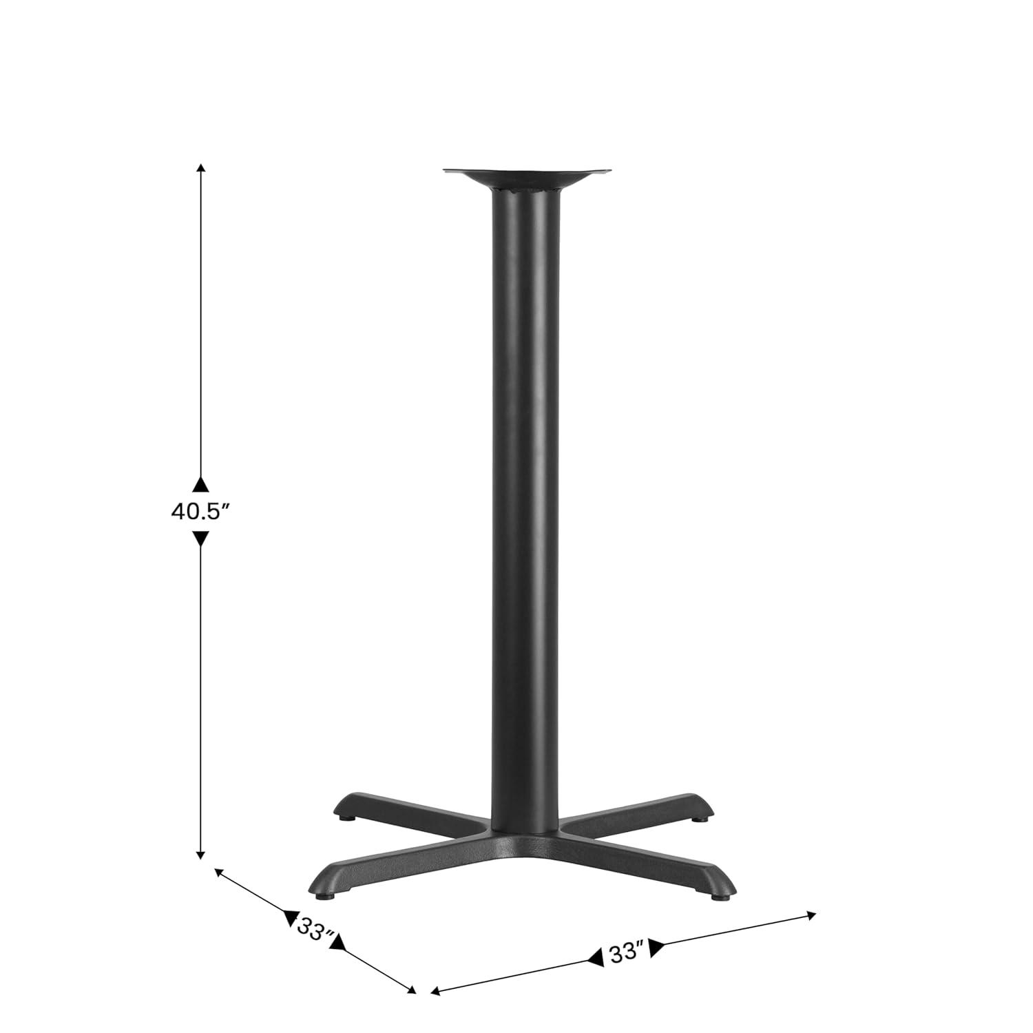 Flash Furniture Beverly 22" x 22" Restaurant Table X-Base with 3" Dia. Bar Height Column