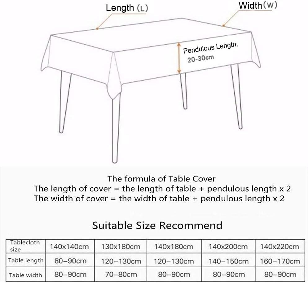 AMZALI Stripe Tassel Tablecloth Cotton Linen Stain Resistant/Dust-Proof Waterproof Table Cover for Kitchen Dinning Tabletop Decoration (Rectangle/Oblong,55 x 87 Inch, Blue)