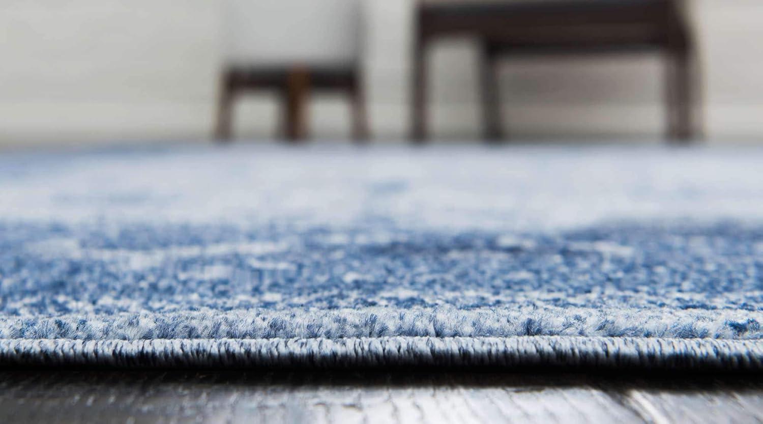 Unique Loom La Jolla Collection Area Rug - Floral (8' x 11' Rectangle Blue/Navy Blue)