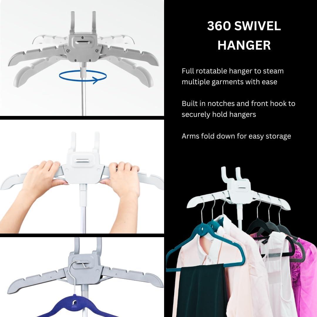 Salav Performance Series Single-Bar Garment Steamer with 360-Swivel Folding Adjustable Hanger & Reviews | Wayfair