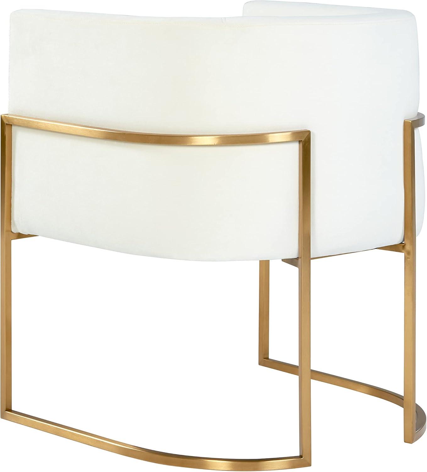 TOV Furniture Giselle 19" Transitional Velvet Dining Chair in White