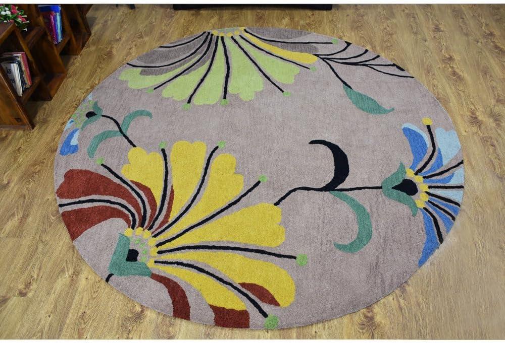 Rugsotic Carpets Hand Tufted Wool Eco-Friendly Area Rugs - 4'x6', Rectangle, Camel, Modern Contemporary Design, High Pile Handmade Anti Skid Rugs for Living Room, Bed Room (K00219)