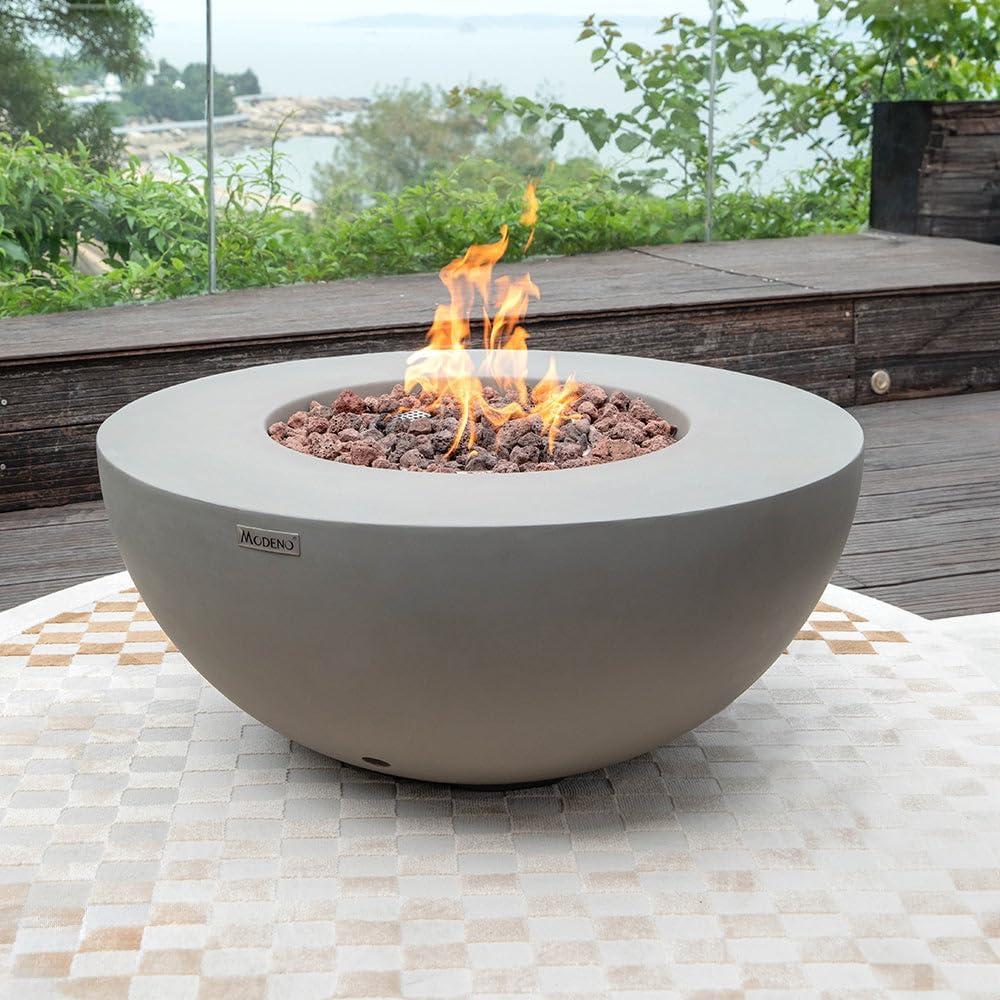 Modeno 34-Inch Gray Concrete Gas Fire Pit Table