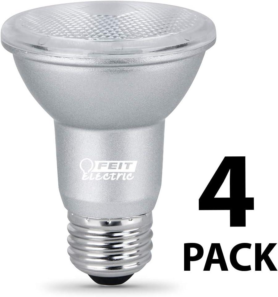 Feit Electric PAR20 LED Bulbs, 50W Equivalent, Dimmable Spotlight Bulbs, 5000k Daylight, E26 Base, 90 CRI, 450 Lumens, 22-Year Lifetime, PAR20 Flood Light Bulbs, Damp Rated, PAR20DM/950CA/4, 4 Pack