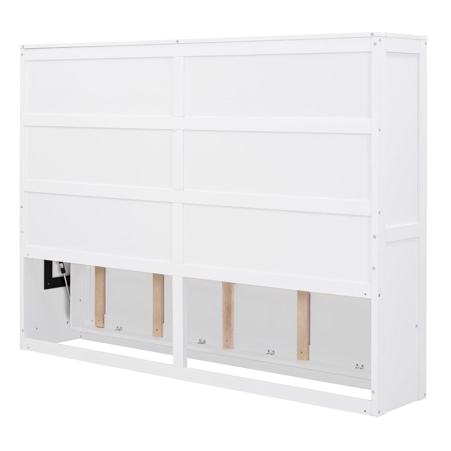 Queen Size Murphy Bed Wall Bed,Space-Saving Wall Bed for Multipurpose Rooms,Queen size murphy bed cabinet,Sleeping Arrangement for Multipurpose Area, Bedroom, Guest Room, or Living Room (White, Queen)