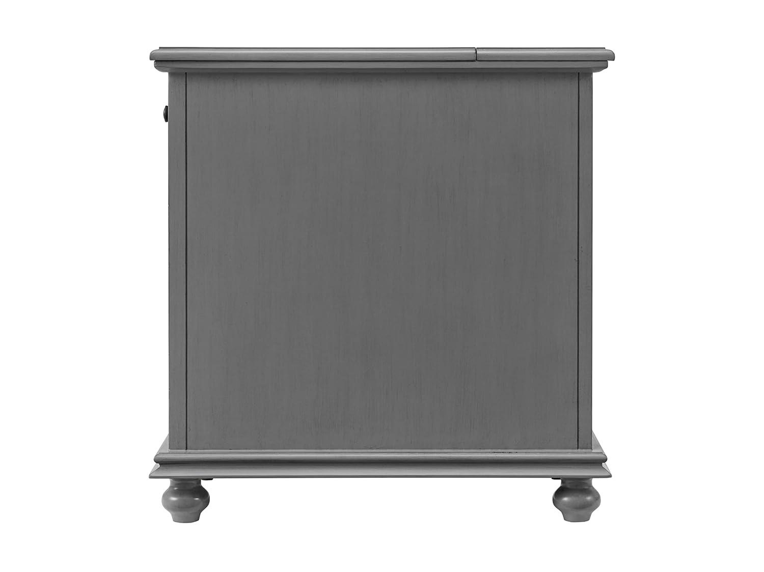 Martin Svensson Home Gray Elegant Chairside Table with Power