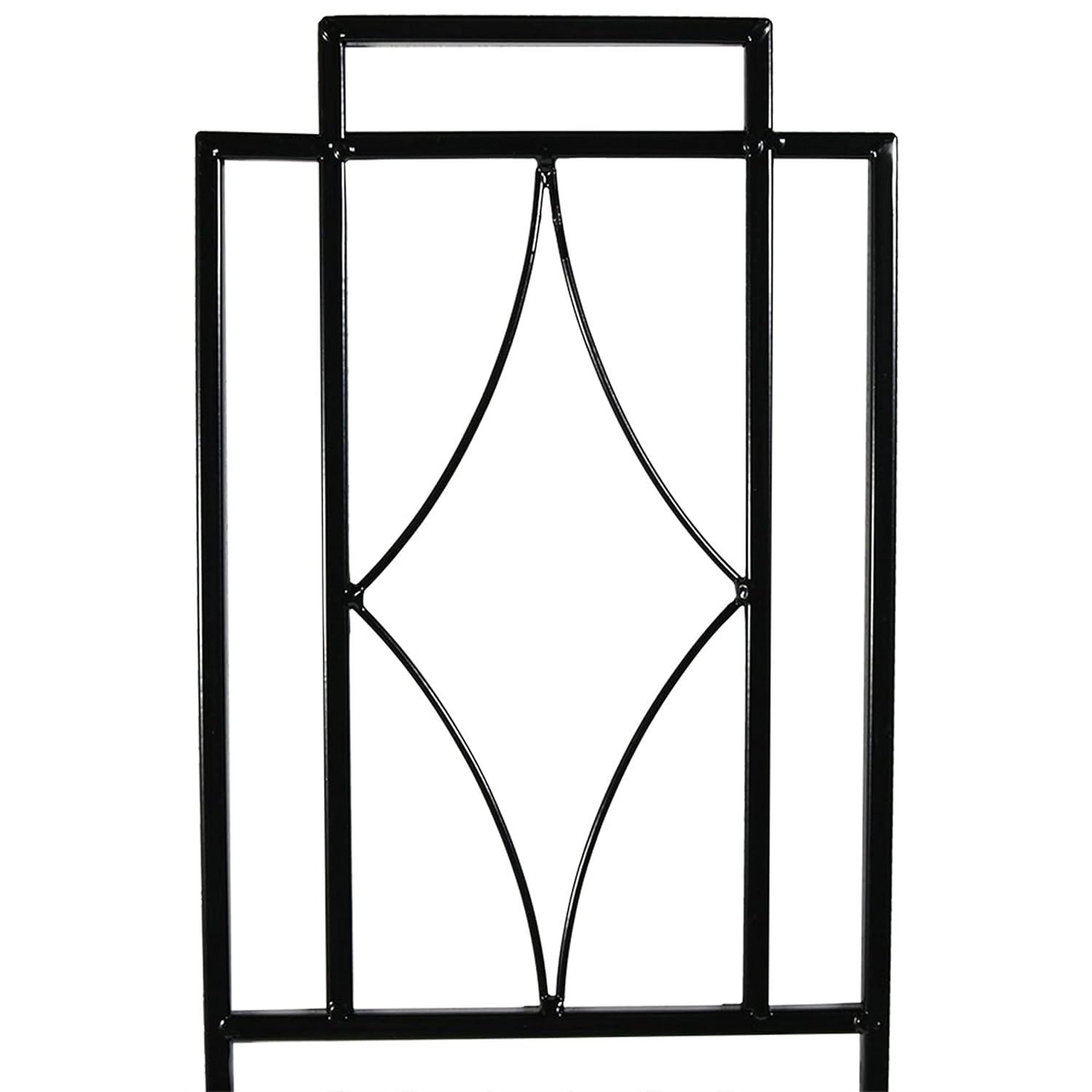 SunnyDaze Decor Contemporary 8" x 30" Black Steel Garden Trellis for Climbing Plants