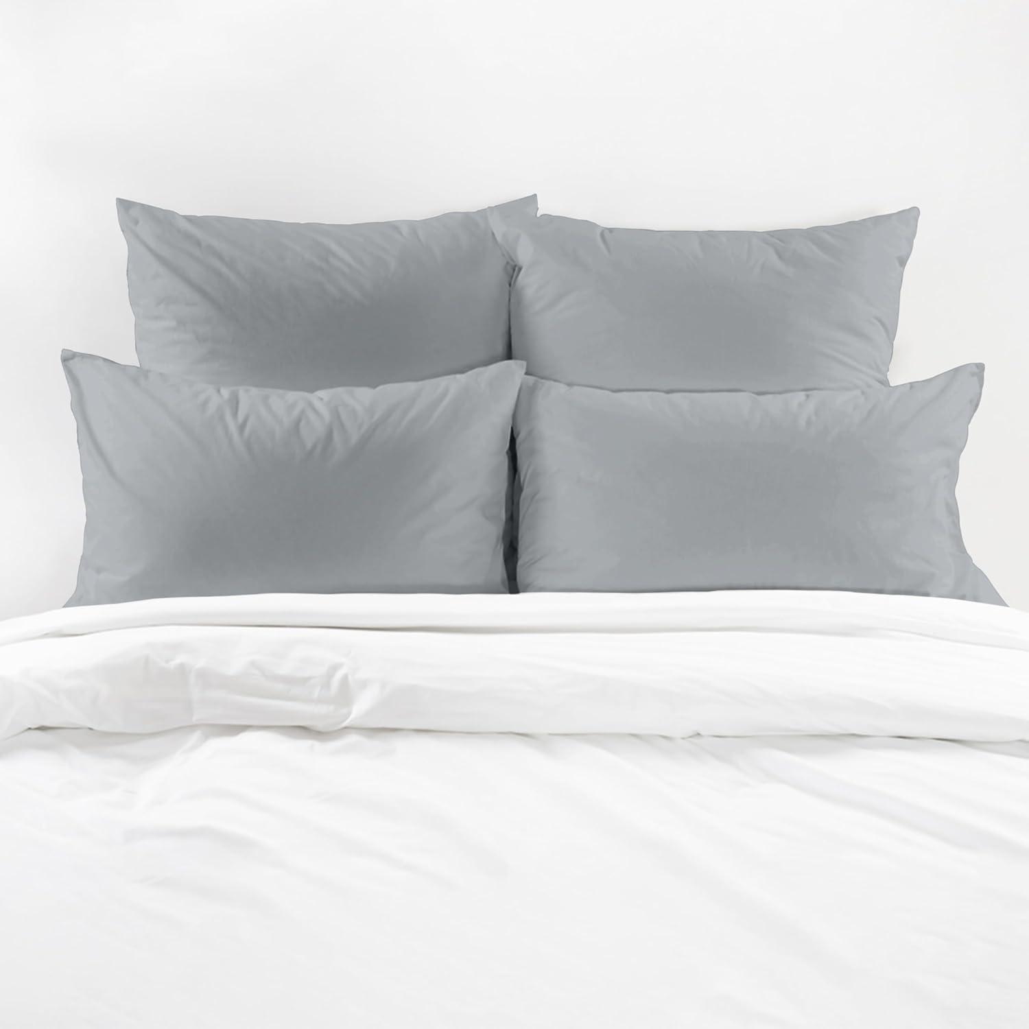 Grey Cotton Hypoallergenic Standard/Queen Pillowcase Set