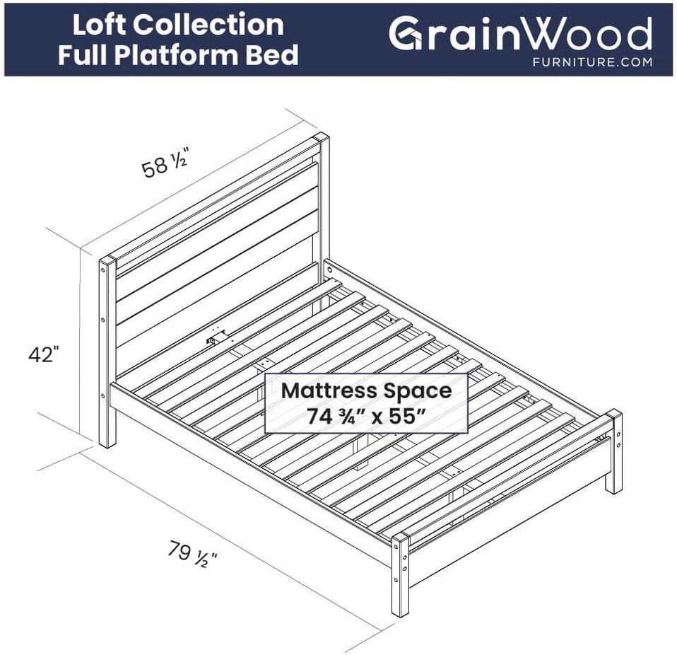 Loft Solid Wood Panel Bed