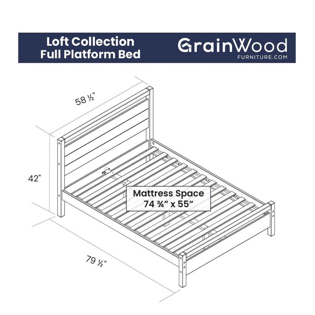 Loft Solid Wood Panel Bed