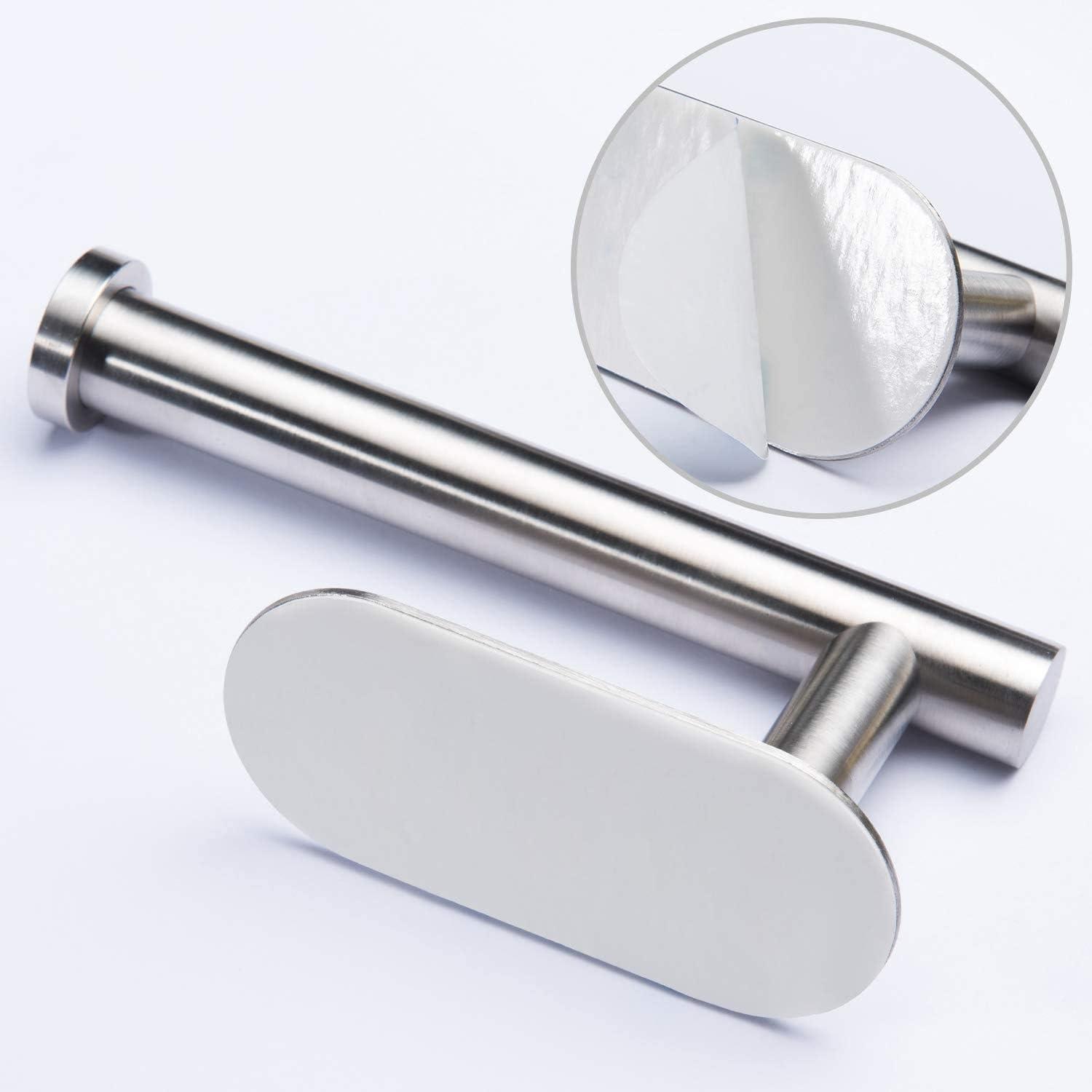 yigii toilet paper holder self adhesive - adhesive toilet roll holder no drilling for bathroom stainless steel brushed