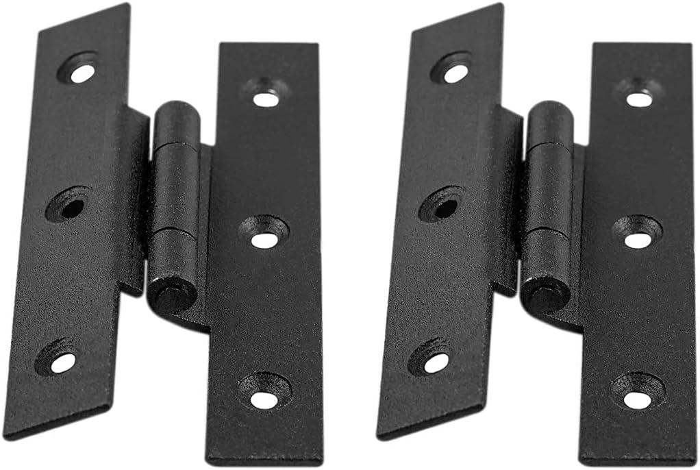 Black Wrought Iron 3.5" Offset H Cabinet Hinges, Pack of 2