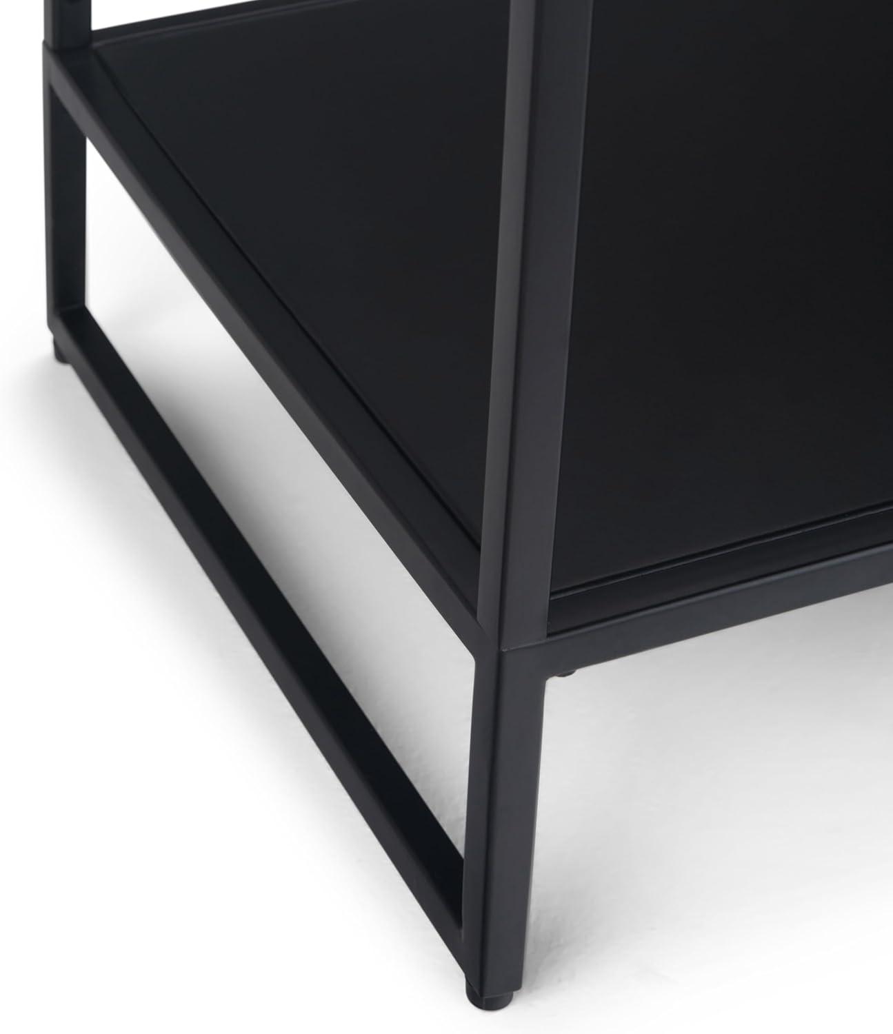 Garner Black Metal Tray Top Console Table with Storage