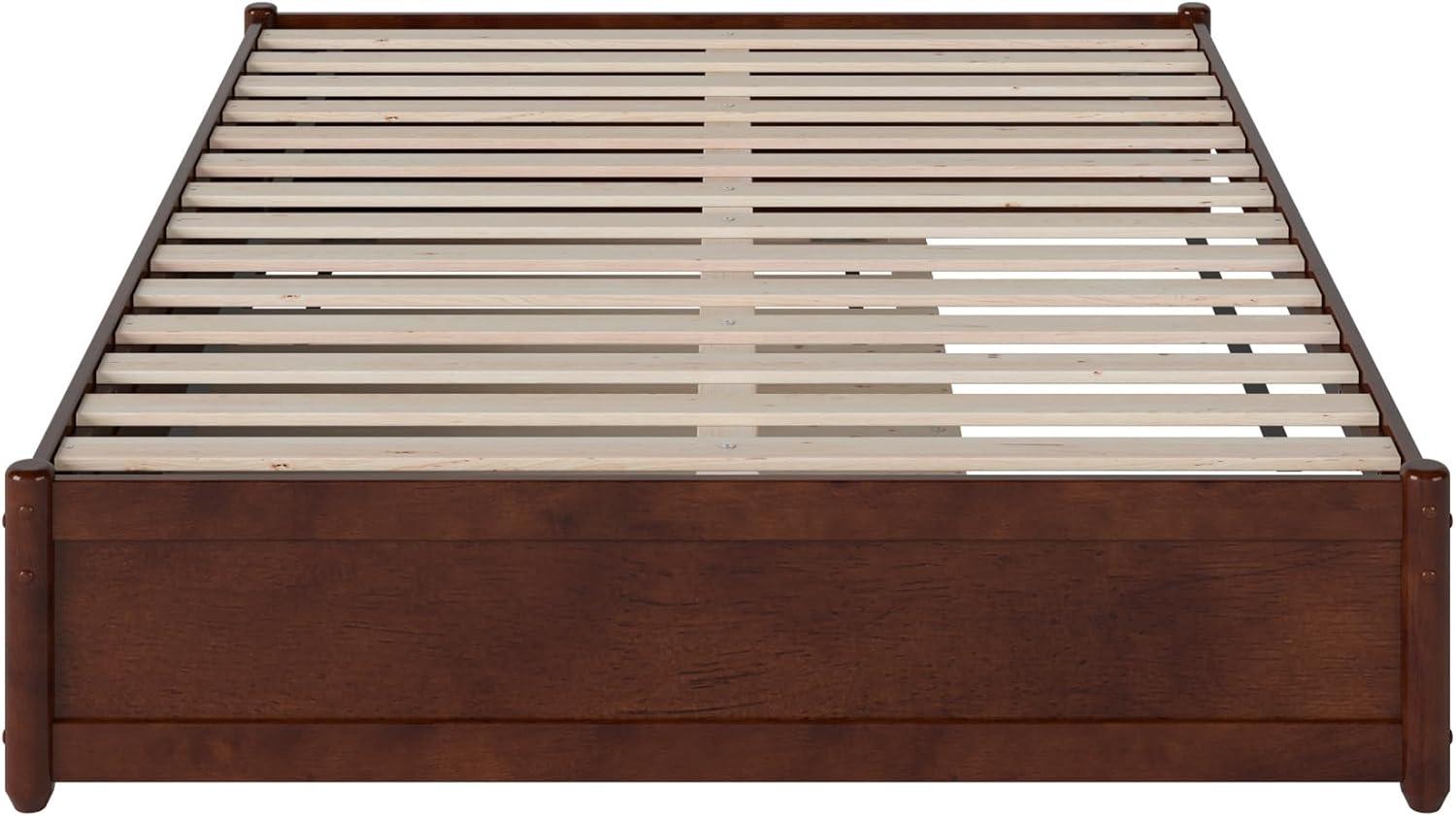 AFI Furnishings Full Panel Platform Bed with Twin Trundle in Walnut