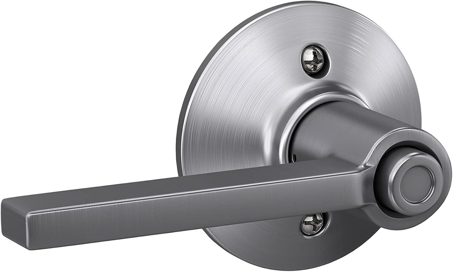 Satin Chrome Privacy Door Lever with Greyson Rosette