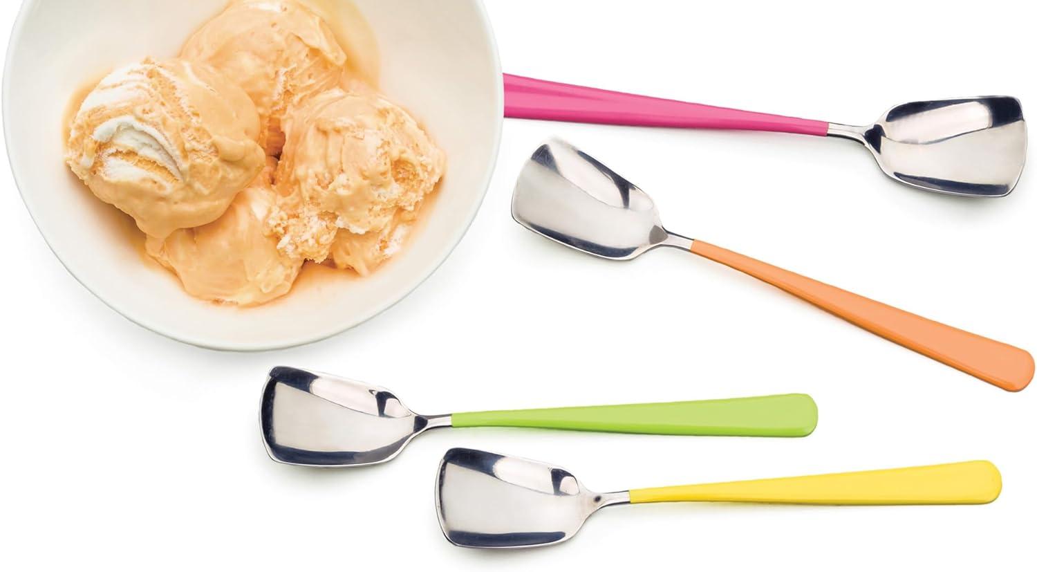 RSVP Endurance Stainless Steel Ice Cream Spoons, Set of 4, Assorted colors