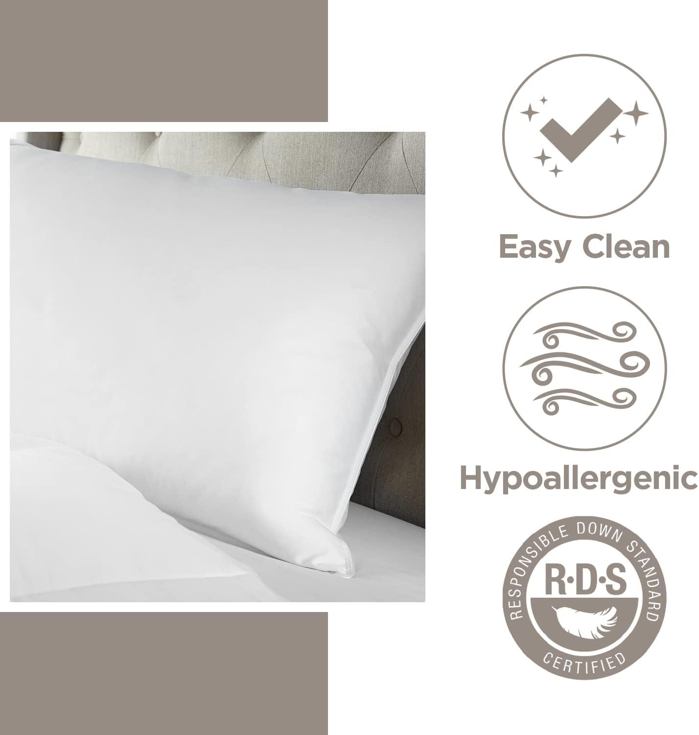 Downlite White Goose Chamber Hotel Bed Pillow.