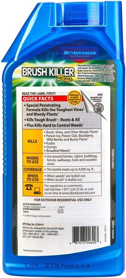 BioAdvanced Brush Killer Plus, Concentrate, 32 oz, 4,000 Sq Ft