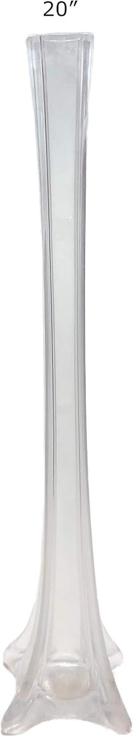 20" Glass Eiffel Tower Vases, 12 Pack, Clear