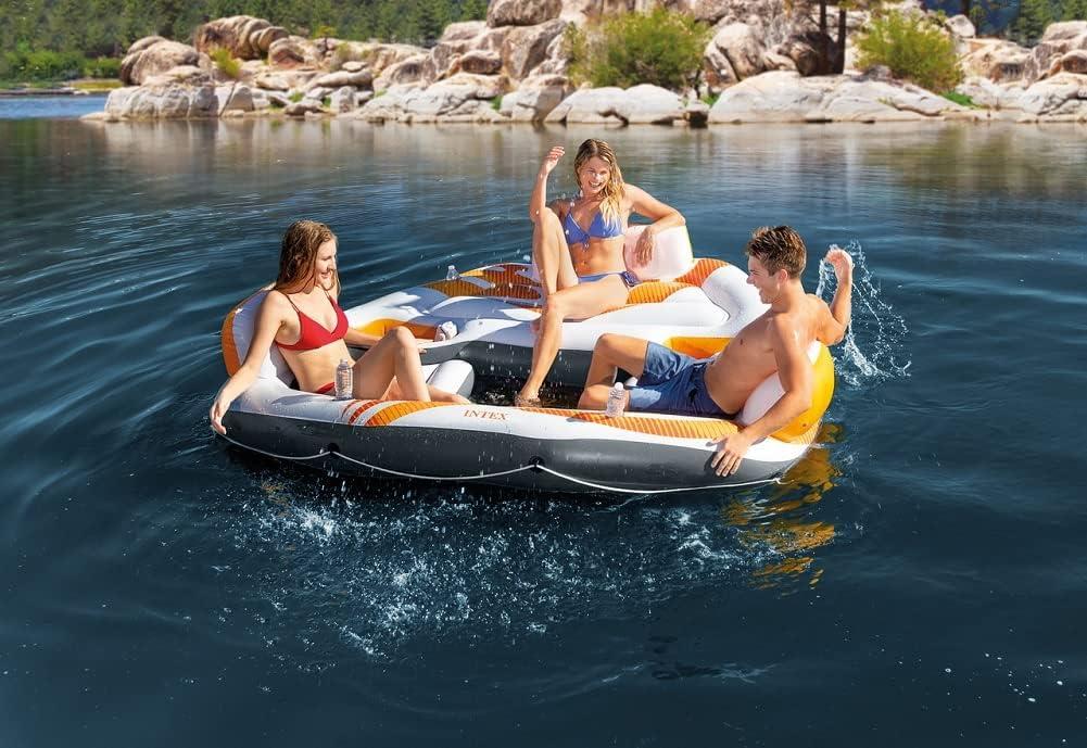 Intex Vista Inflatable Lake Island Raft Float 94" W x 81" L x 20" H