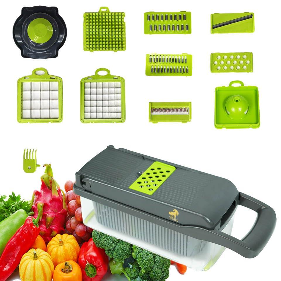 Vegetable Chopper,Pro Onion Chopper,14 in1 Multifunctional Food Chopper,Kitchen Veggie Chopper with 8 Blades,Vegetable Chopper With Container ,Vegetable Slicer Dicer Cutter,Salad,Garlic Chopper