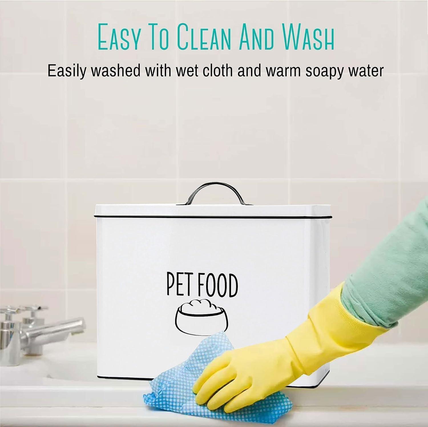 Outshine Co Outshine White Farmhouse Dog Food Bin Storage Container Cute Pet Food And Treat Canister With Lid & Reviews | Wayfair