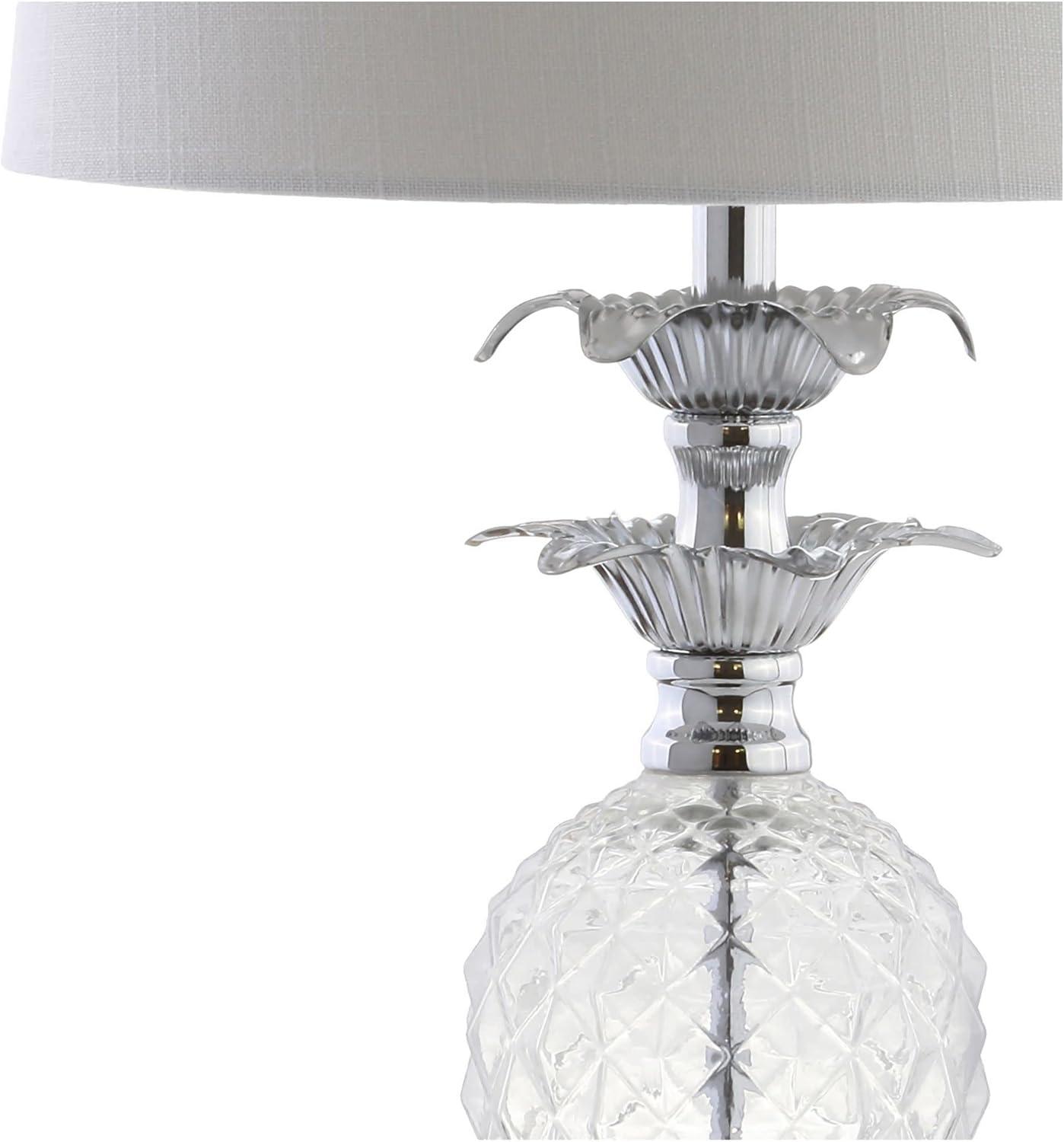 24" Silver Glass Table Lamp with 3-Way Switch