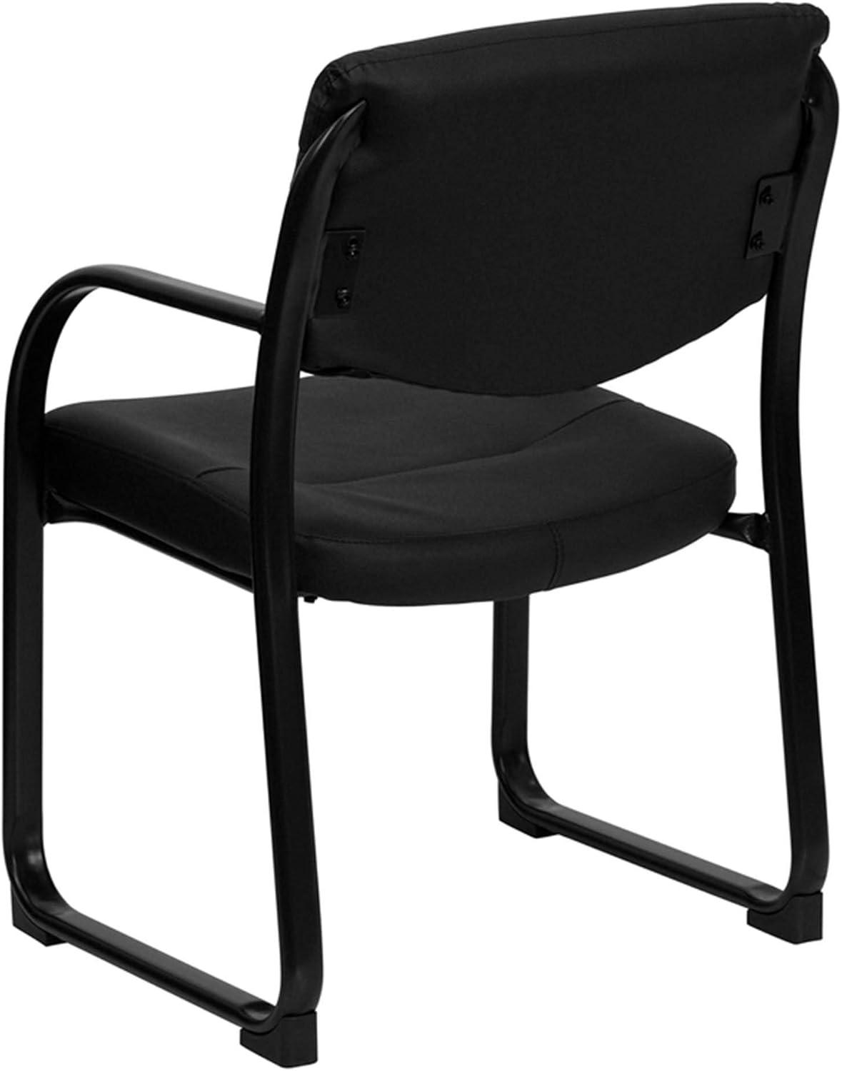 Flash Furniture Black LeatherSoft Executive Side Reception Chair with Sled Base