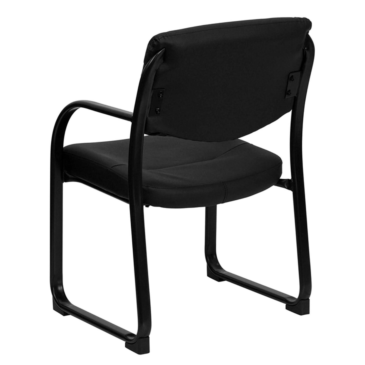 Flash Furniture Black LeatherSoft Executive Side Reception Chair with Sled Base