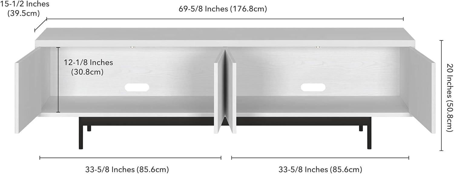 Evelyn&Zoe Whitman Rectangular TV Stand for TV's up to 75", White