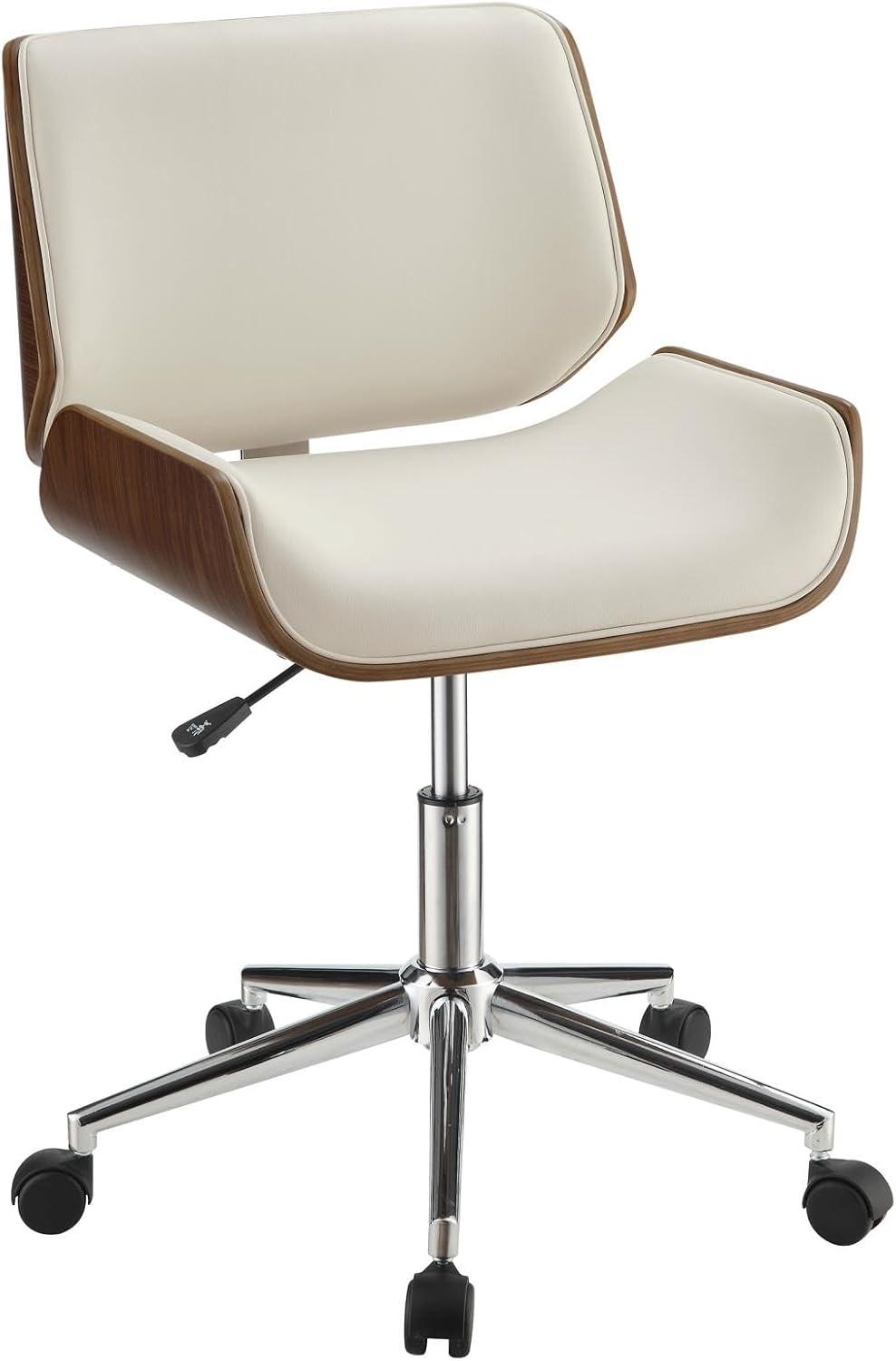 Superwum Addington Adjustable Height Office Chair Ecru and Chrome