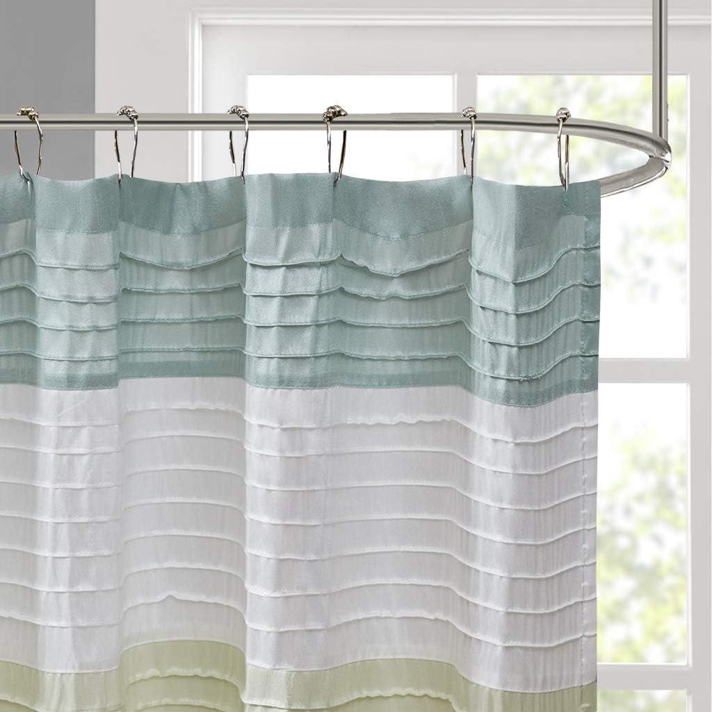 Amherst Striped Faux Silk Shower Curtain